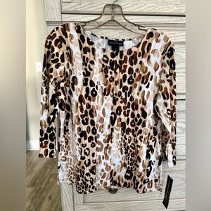 Leopard-Print Long Sleeve Top (PS)